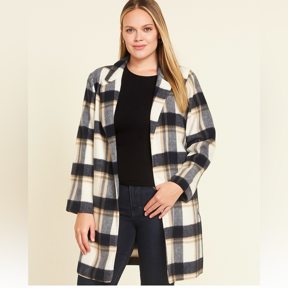 Old Navy Blue and Tan Trench Coat Relaxed Fit